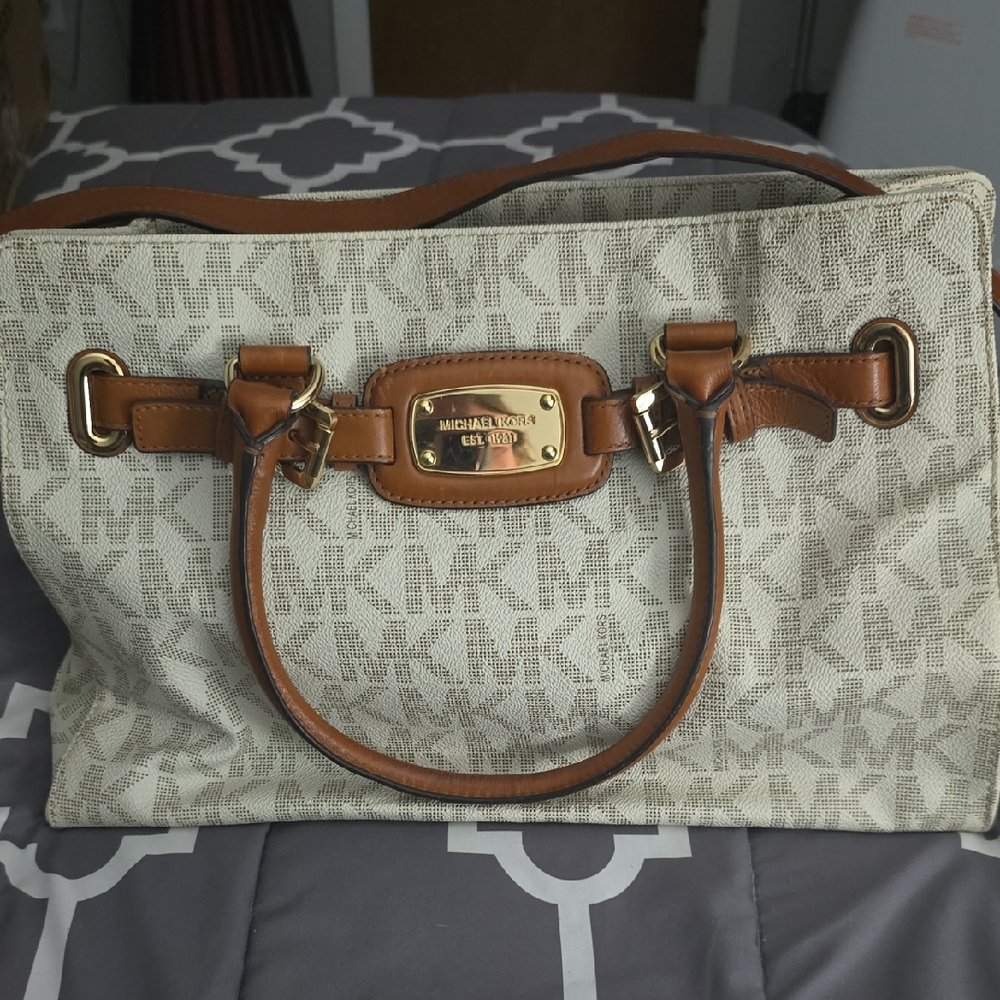 Michael Kors Tan and Cream Satchel